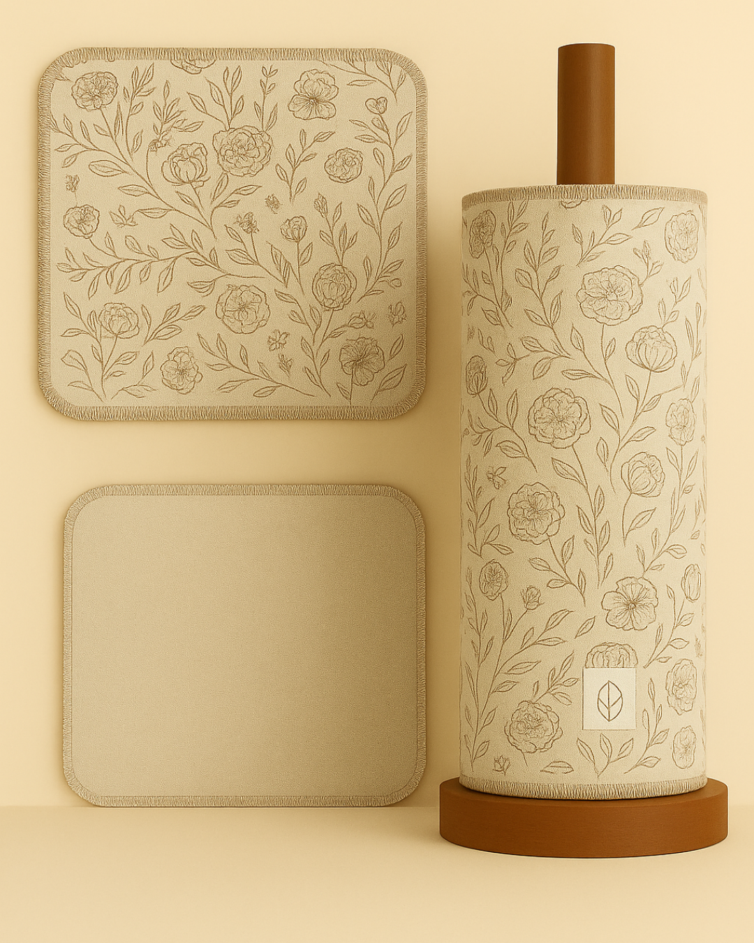 Herbruikbare katoenen keukenrol - Botanic Sketch