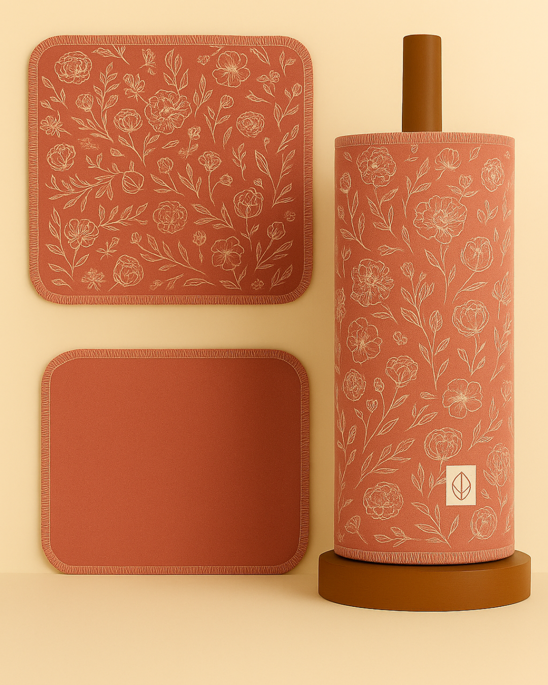 Herbruikbare katoenen keukenrol - Wild Poppy