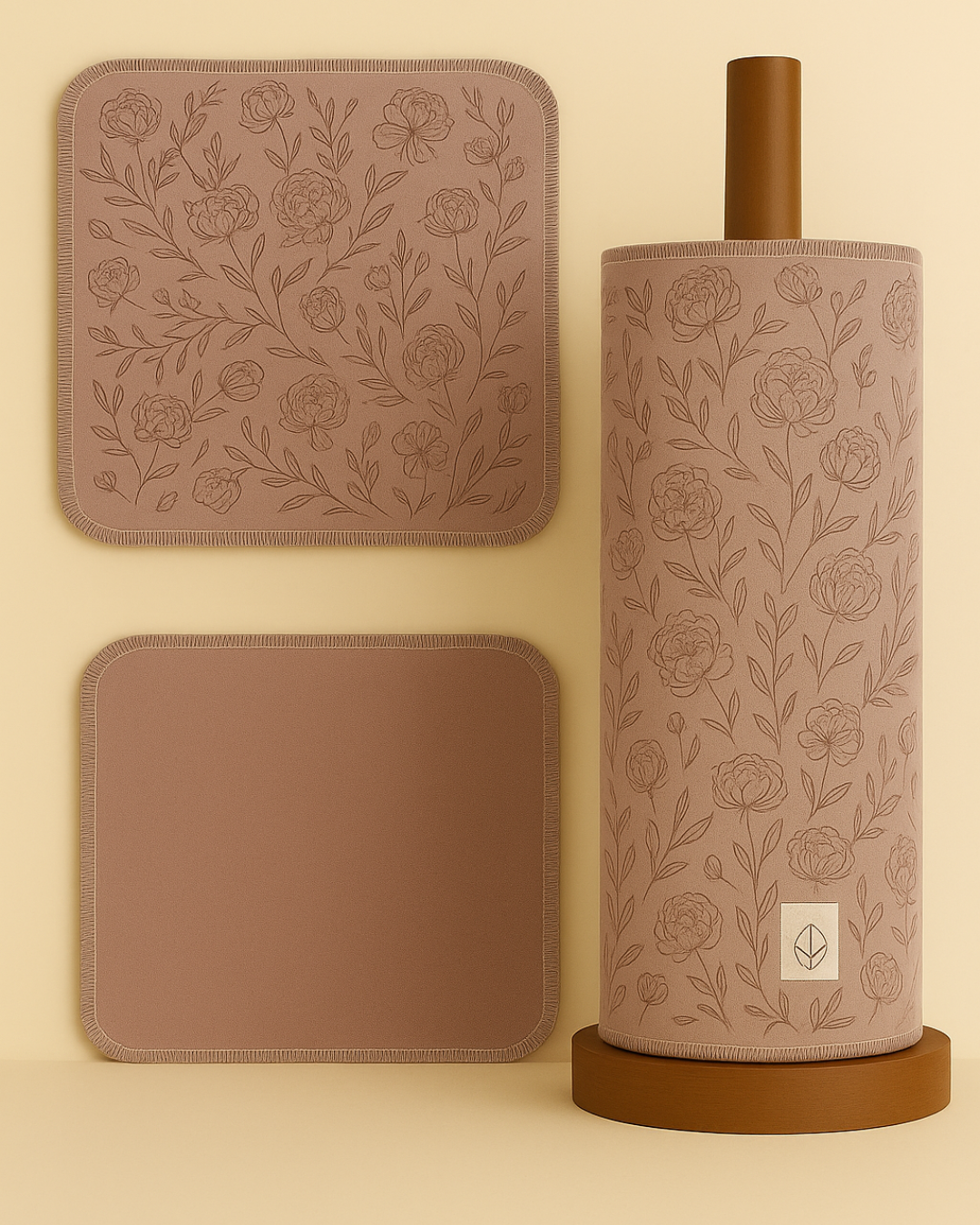 Herbruikbare katoenen keukenrol - Blush Blossom